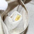 CHANEL Choco Bar Shoulder Bag Caviar Skin White Silver CC Auth bs30605-23