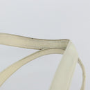 CHANEL Choco Bar Shoulder Bag Caviar Skin White Silver CC Auth bs30605-14