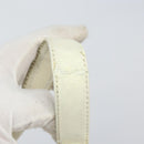 CHANEL Choco Bar Shoulder Bag Caviar Skin White Silver CC Auth bs30605-8