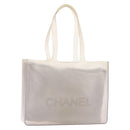 CHANEL Tote Bag Rubber Gray CC Auth bs30606-1