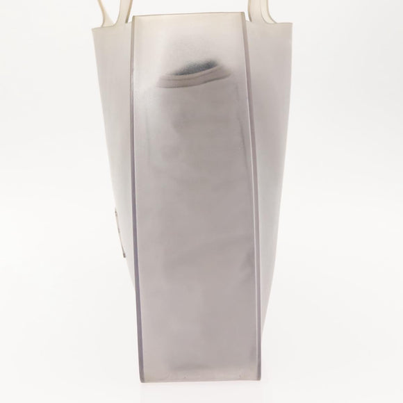 CHANEL Tote Bag Rubber Gray CC Auth bs30606