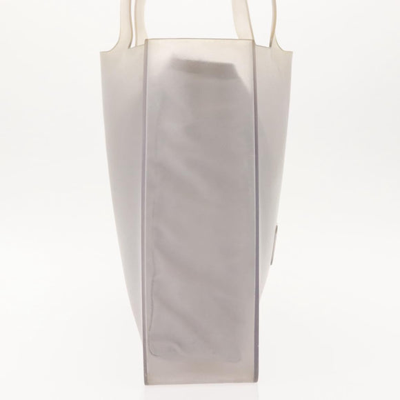 CHANEL Tote Bag Rubber Gray CC Auth bs30606