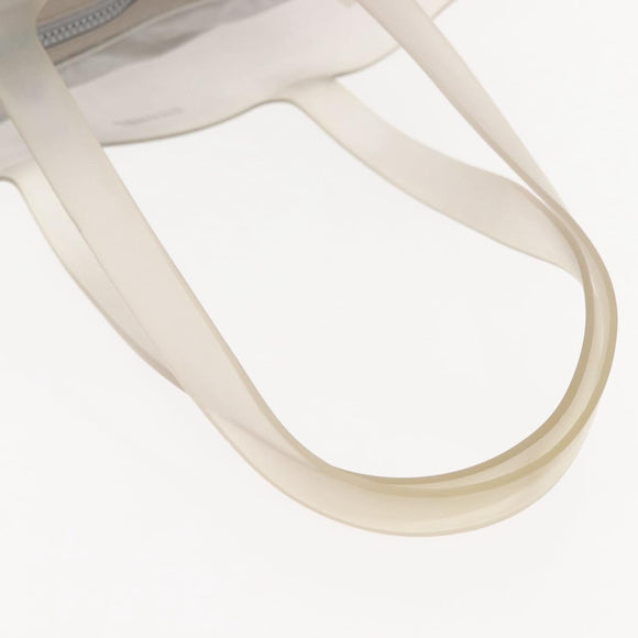 CHANEL Tote Bag Rubber Gray CC Auth bs30606