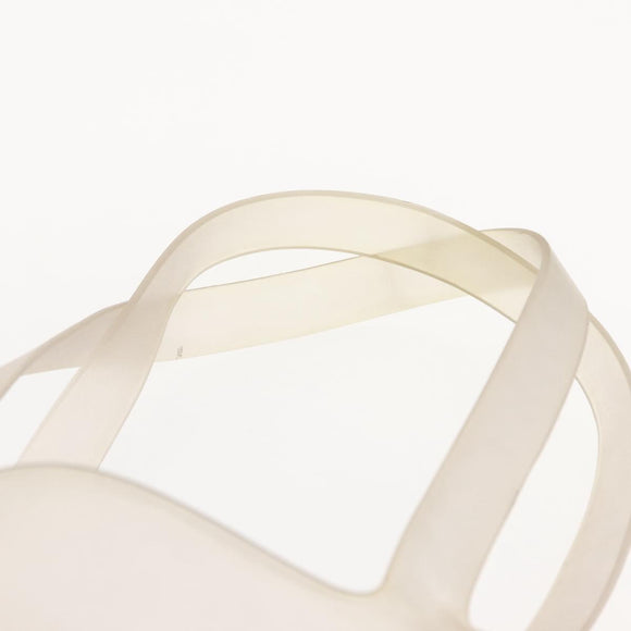 CHANEL Tote Bag Rubber Gray CC Auth bs30606