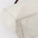 CHANEL COCO Mark Hand Bag Caviar Skin White Gold CC Auth bs30607-17