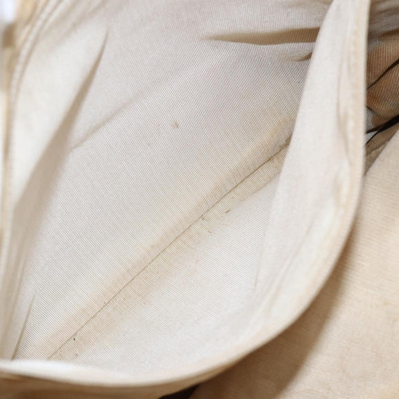 CHANEL COCO Mark Hand Bag Caviar Skin White Gold CC Auth bs30607