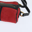 GUCCI Sherry Line Shoulder Bag Suede Patent Red Gold black 527350 Auth bs30609-11