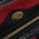 GUCCI Sherry Line Shoulder Bag Suede Patent Red Gold black 527350 Auth bs30609-14