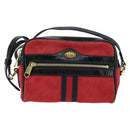 GUCCI Sherry Line Shoulder Bag Suede Patent Red Gold black 527350 Auth bs30609-13