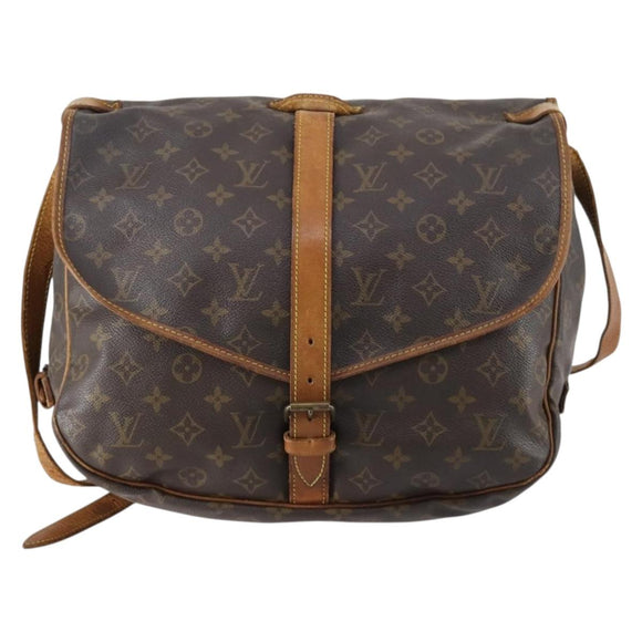 LOUIS VUITTON Monogram Saumur 35 Shoulder Bag M42254 LV Auth bs30612