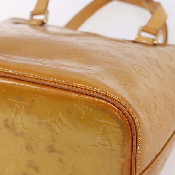 LOUIS VUITTON Monogram Vernis Houston Hand Bag Beige M91004 LV Auth bs30619