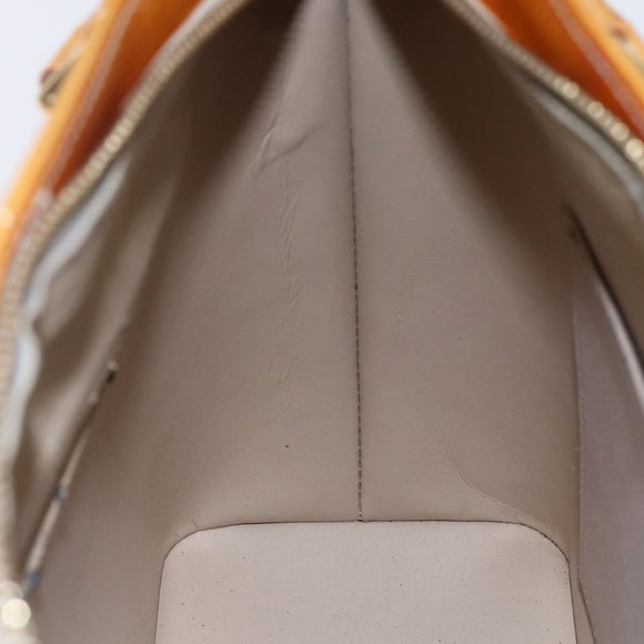 LOUIS VUITTON Monogram Vernis Houston Hand Bag Beige M91004 LV Auth bs30619