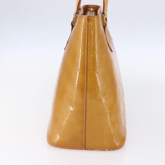 LOUIS VUITTON Monogram Vernis Houston Hand Bag Beige M91004 LV Auth bs30619