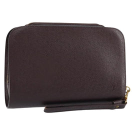 LOUIS VUITTON Taiga Baikal Clutch Bag Acajou M30186 LV Auth bs30620