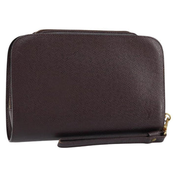 LOUIS VUITTON Taiga Baikal Clutch Bag Acajou M30186 LV Auth bs30620