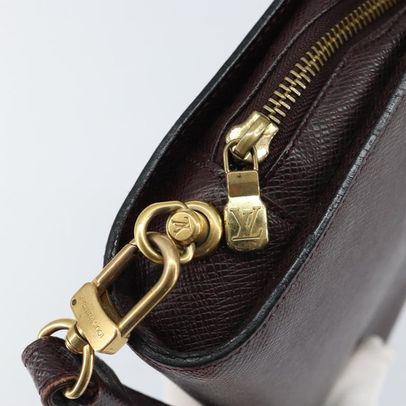 LOUIS VUITTON Taiga Baikal Clutch Bag Acajou M30186 LV Auth bs30620