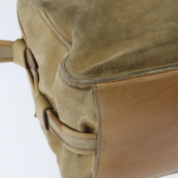 LOUIS VUITTON Shoulder Bag Suede Beige LV Auth bs30621