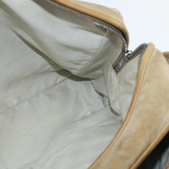 LOUIS VUITTON Shoulder Bag Suede Beige LV Auth bs30621