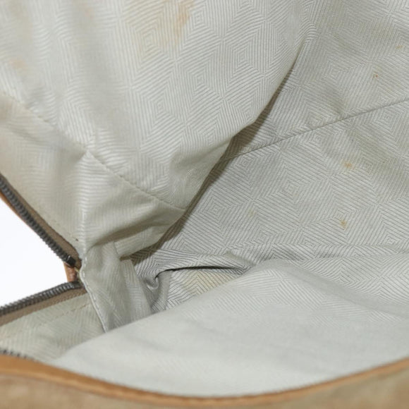 LOUIS VUITTON Shoulder Bag Suede Beige LV Auth bs30621