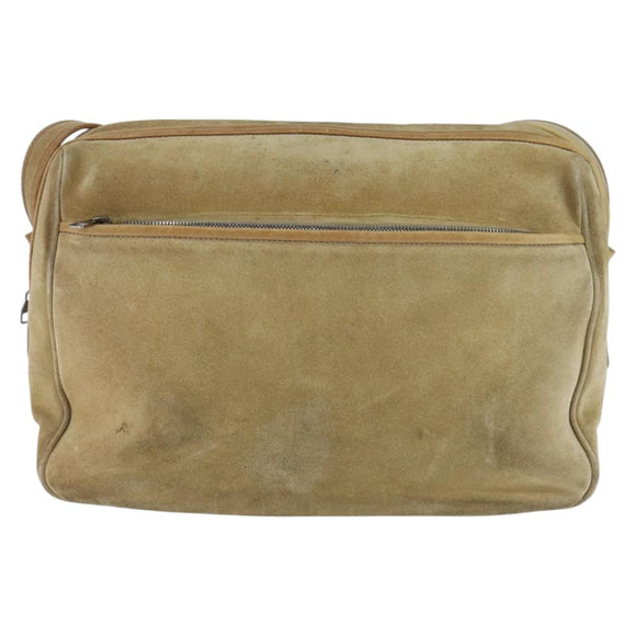 LOUIS VUITTON Shoulder Bag Suede Beige LV Auth bs30621