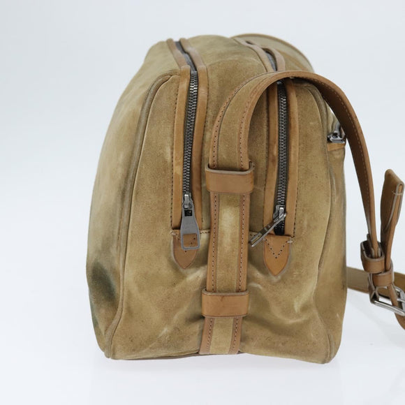 LOUIS VUITTON Shoulder Bag Suede Beige LV Auth bs30621