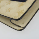 GUCCI Sherry Line Hand Bag Leather White Gold Navy 470270 Auth bs30628-13