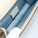 GUCCI Sherry Line Hand Bag Leather White Gold Navy 470270 Auth bs30628-17