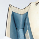 GUCCI Sherry Line Hand Bag Leather White Gold Navy 470270 Auth bs30628-19