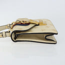 GUCCI Sherry Line Hand Bag Leather White Gold Navy 470270 Auth bs30628-5