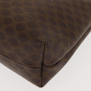CELINE Macadam Canvas Clutch Bag PVC Leather Brown Gold Auth bs30630-11