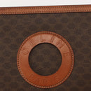 CELINE Macadam Canvas Clutch Bag PVC Leather Brown Gold Auth bs30630-12