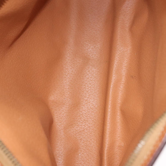 CELINE Macadam Canvas Clutch Bag PVC Leather Brown Gold Auth bs30630