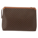CELINE Macadam Canvas Clutch Bag PVC Leather Brown Gold Auth bs30630-3