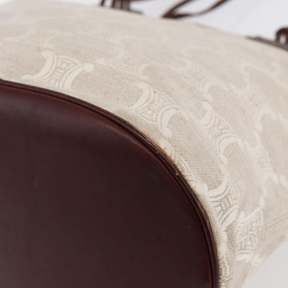 CELINE Macadam Canvas Tote Bag Beige Auth bs30631