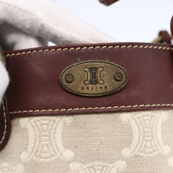 CELINE Macadam Canvas Tote Bag Beige Auth bs30631