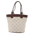 CELINE Macadam Canvas Tote Bag Beige Auth bs30631-2