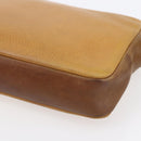 LOEWE Anagram Clutch Bag Leather Beige Auth bs30633-15