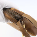 LOEWE Anagram Clutch Bag Leather Beige Auth bs30633-10