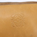 LOEWE Anagram Clutch Bag Leather Beige Auth bs30633-17