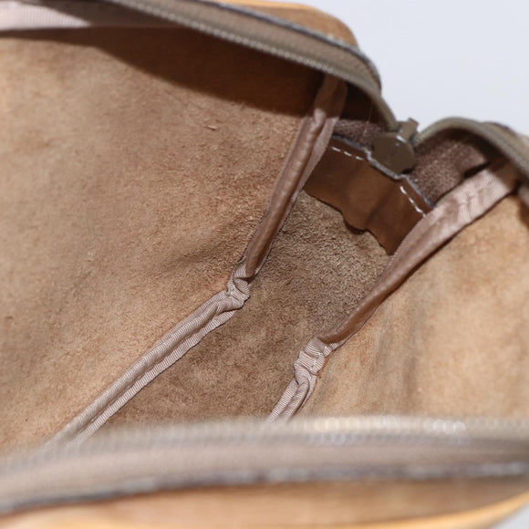 LOEWE Anagram Clutch Bag Leather Beige Auth bs30633