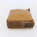 LOEWE Anagram Clutch Bag Leather Beige Auth bs30633-4