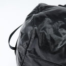 CHANEL Boston Bag Nylon Black Silver CC Auth bs30634-9