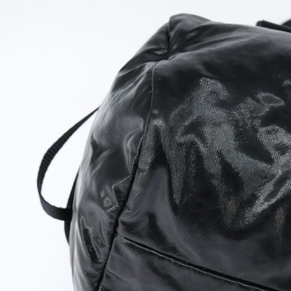 CHANEL Boston Bag Nylon Black Silver CC Auth bs30634