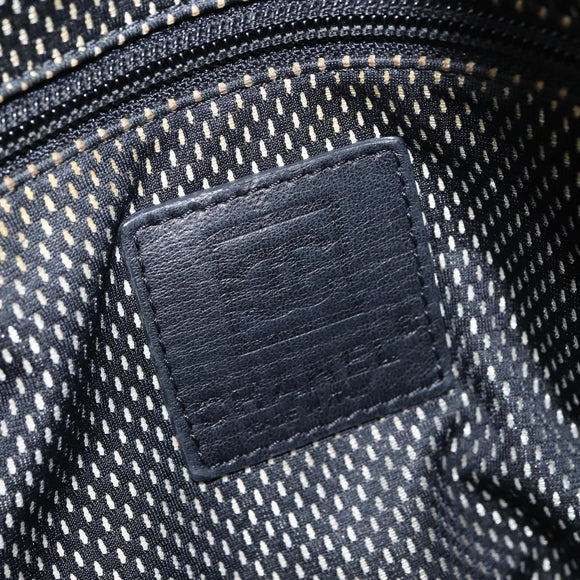 CHANEL Boston Bag Nylon Black Silver CC Auth bs30634