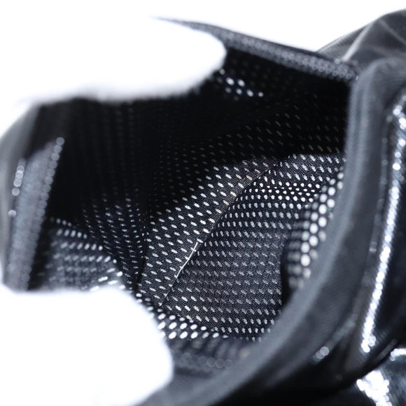 CHANEL Boston Bag Nylon Black Silver CC Auth bs30634