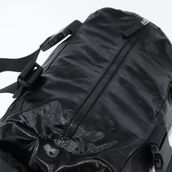 CHANEL Boston Bag Nylon Black Silver CC Auth bs30634