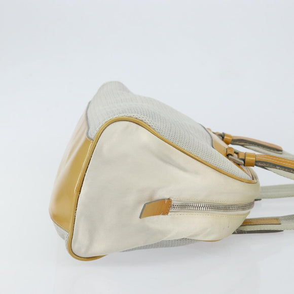 PRADA Tote Bag Nylon Silver Auth bs30636