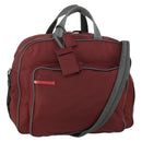 PRADA Sports Boston Bag Nylon 2way Bordeaux Silver Auth bs30637-1