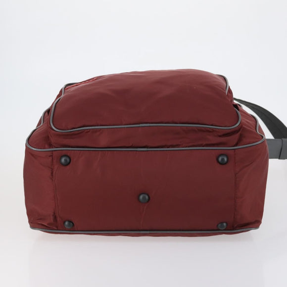 PRADA Sports Boston Bag Nylon 2way Bordeaux Silver Auth bs30637