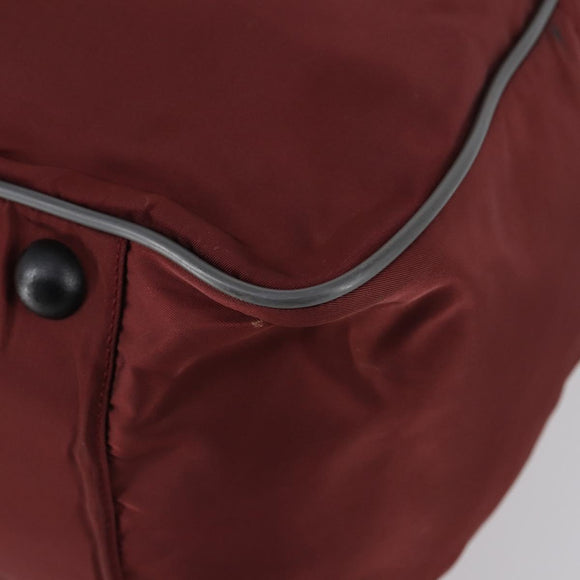 PRADA Sports Boston Bag Nylon 2way Bordeaux Silver Auth bs30637